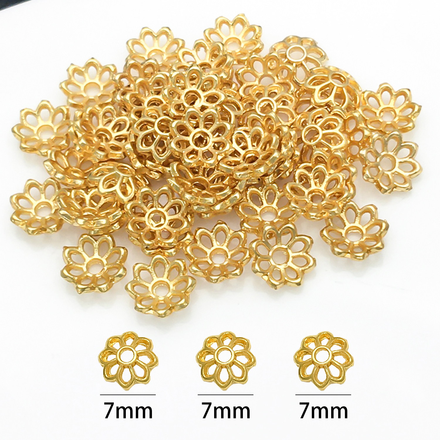 Flower Supply - 10pcs 7mm Hollow Flower Petal End
