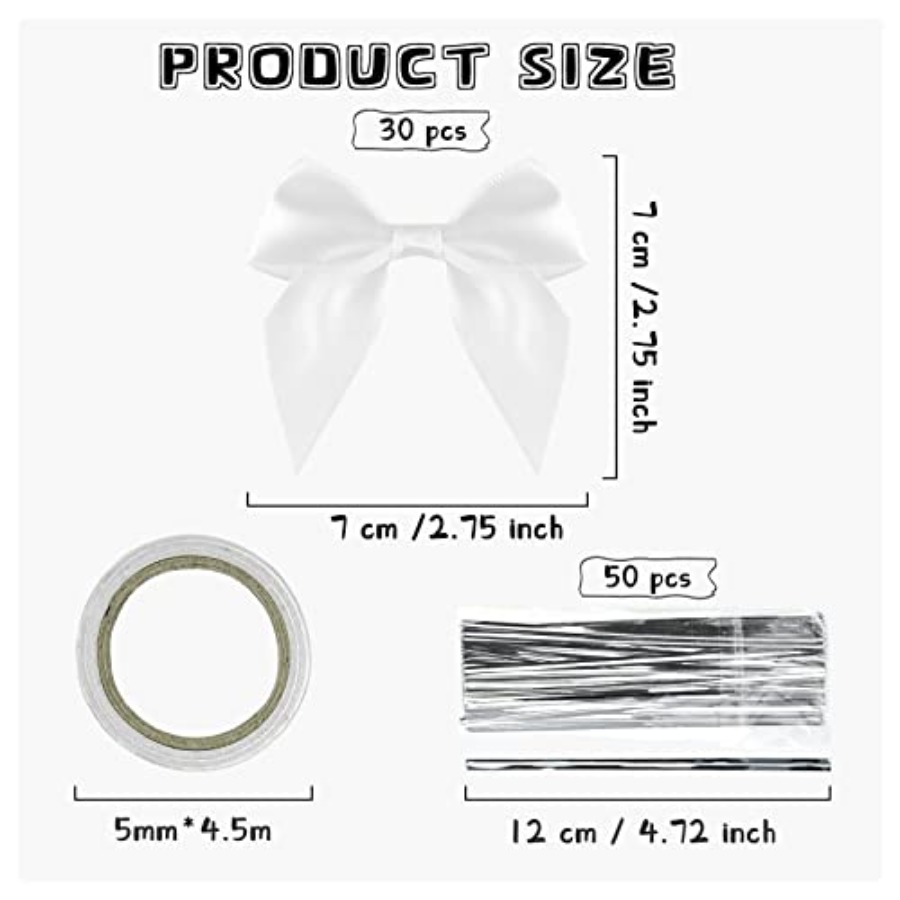 Satin Ribbon Bows 30pcs, 7cm M – Ribbon Wired Satin recenzja i cena