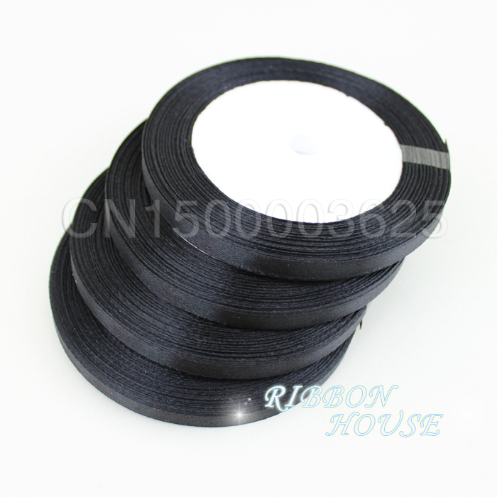 (25 Yards/Roll) 1/4' (6mm) Bla – Ribbon Wired Satin recenzja i cena