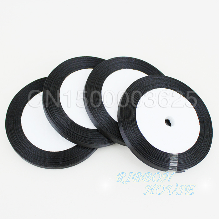 (25 Yards/Roll) 1/4' (6mm) Bla – Ribbon Wired Satin recenzja i cena
