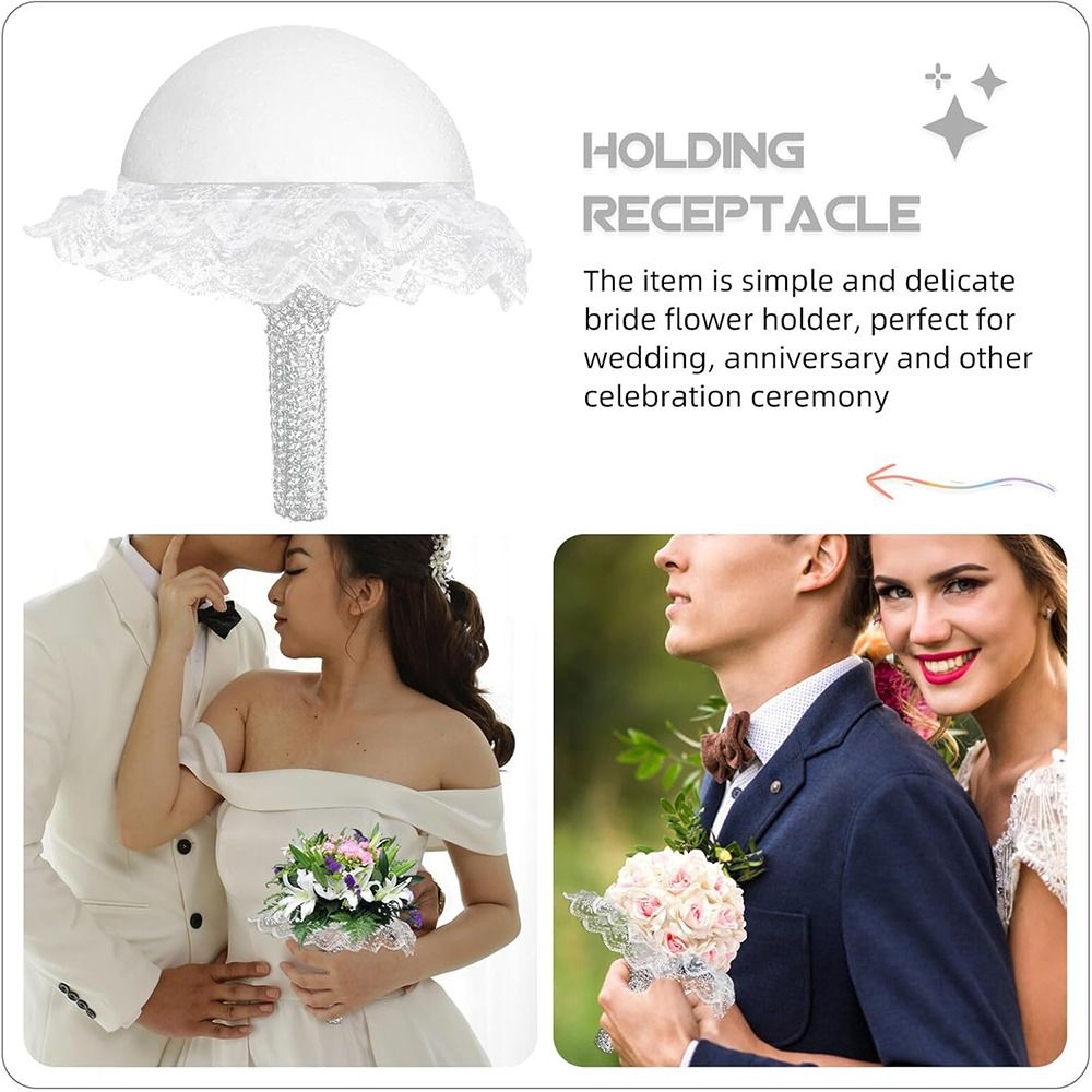 Sweet White Lace Foam Bouquet  – Bouquet Holder Foam recenzja i cena