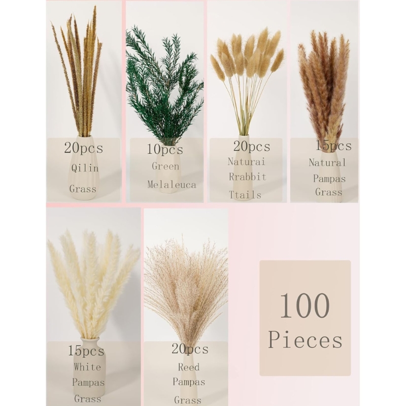 Bulk 100PCS Dried Pampas Grass – Dried Flower Bunch recenzja i cena
