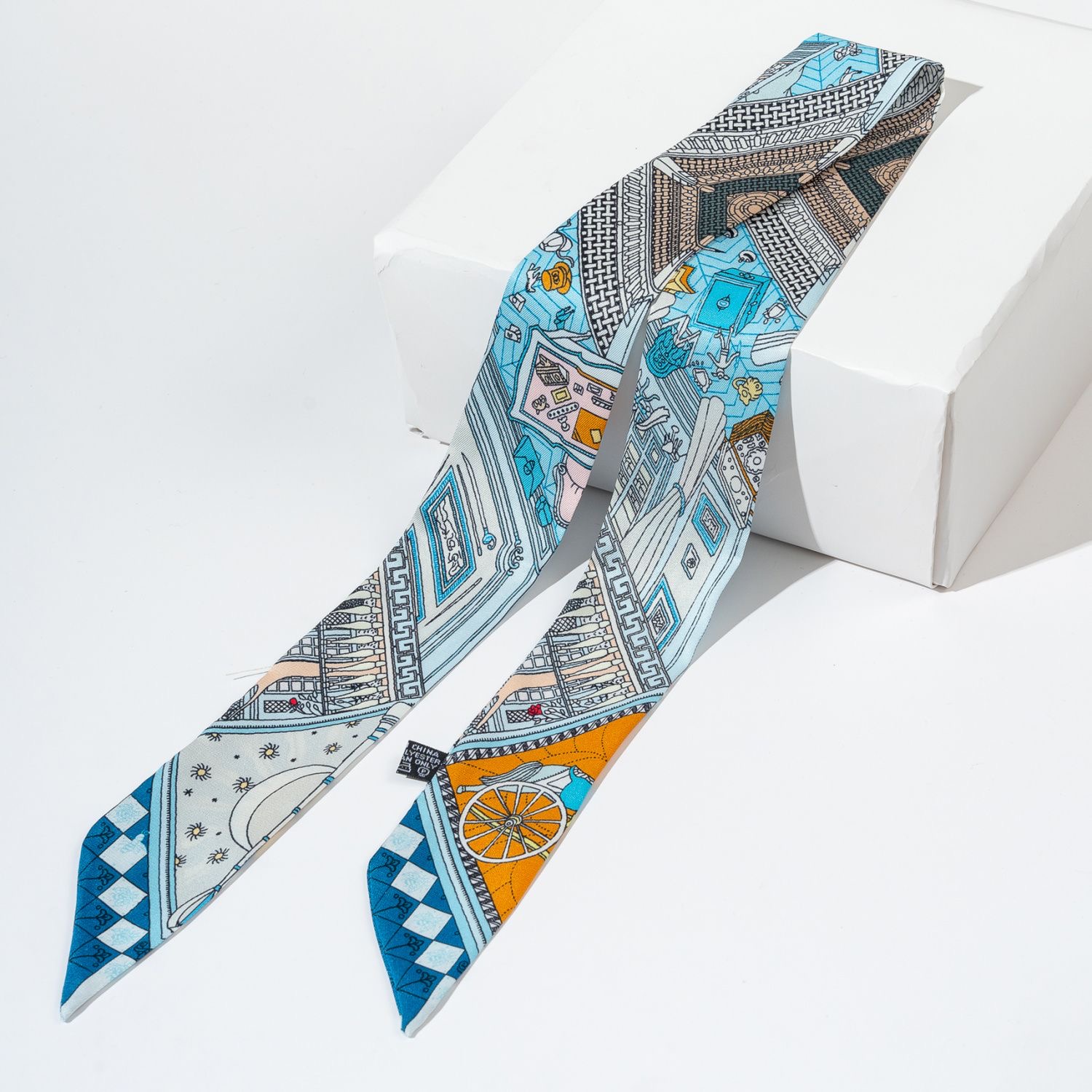 Exotic Printed Silk Scarf for  – Ribbon Wired Satin recenzja i cena