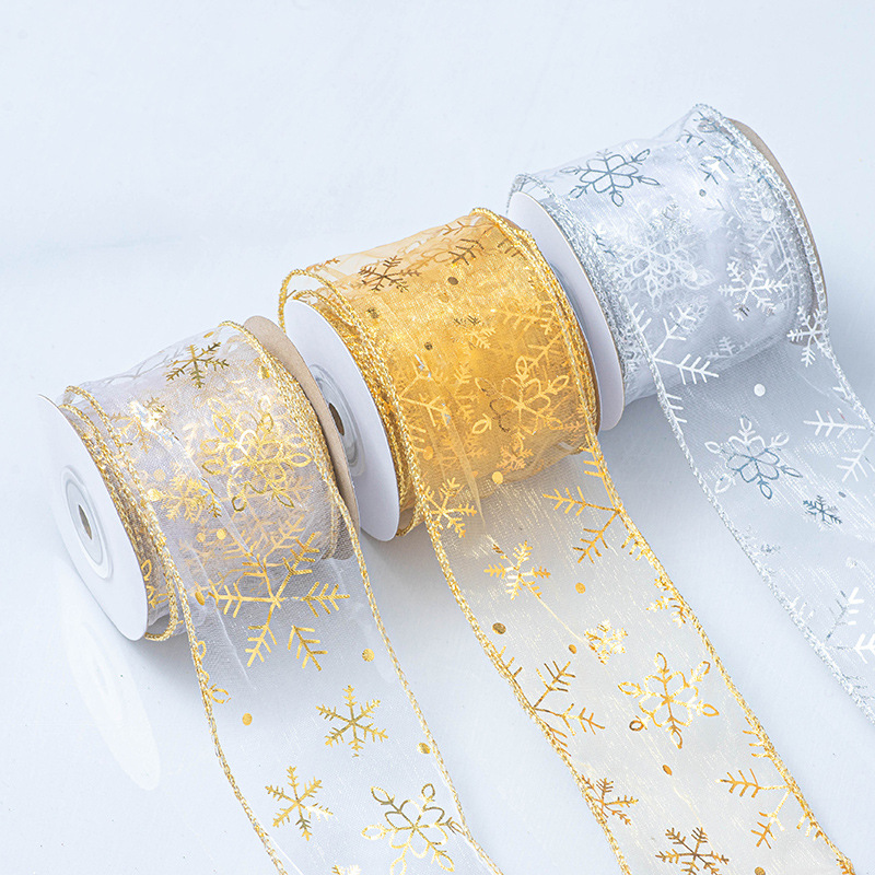 Christmas Gold Foil Transparen – Ribbon Wired Satin recenzja i cena