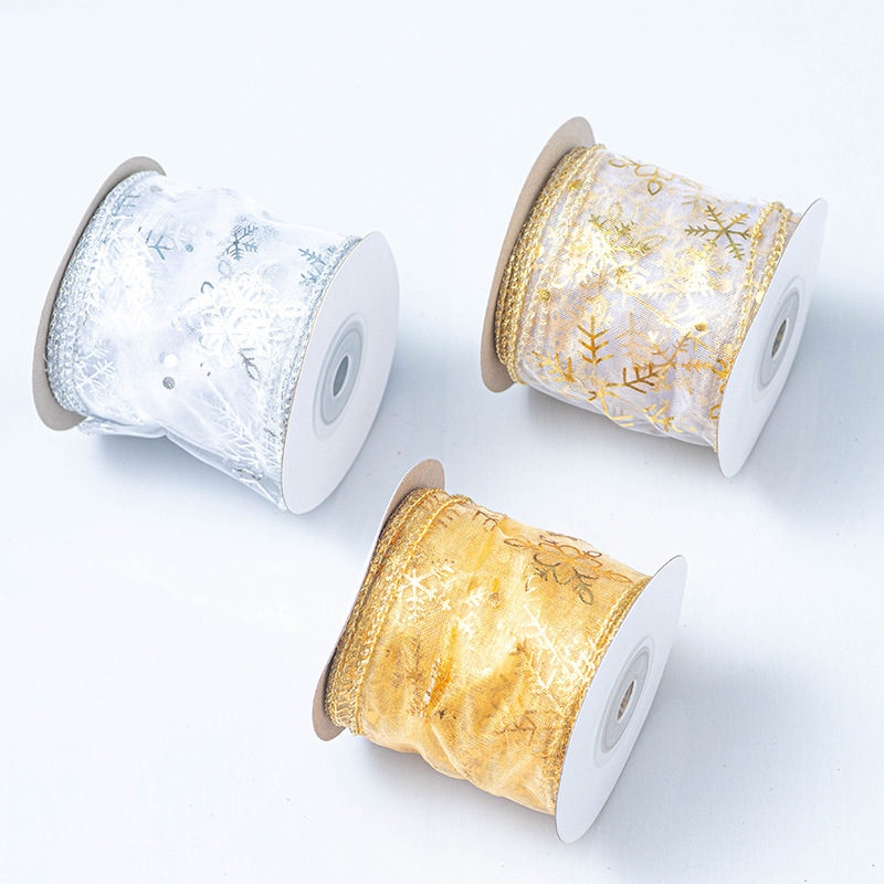 Christmas Gold Foil Transparen – Ribbon Wired Satin recenzja i cena