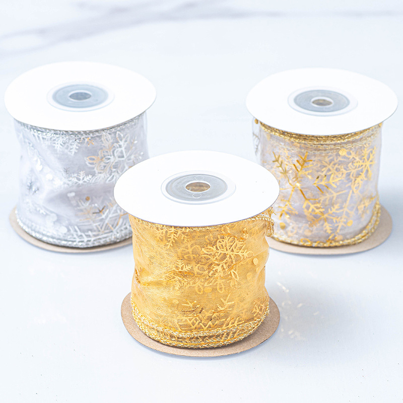 Christmas Gold Foil Transparen – Ribbon Wired Satin recenzja i cena