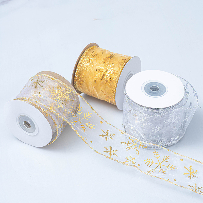 Christmas Gold Foil Transparen – Ribbon Wired Satin recenzja i cena