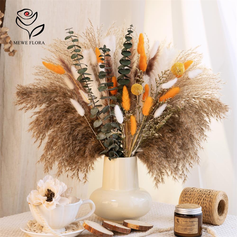 65Pcs Orange Pampas Grass Bouq – Dried Flower Bunch recenzja i cena