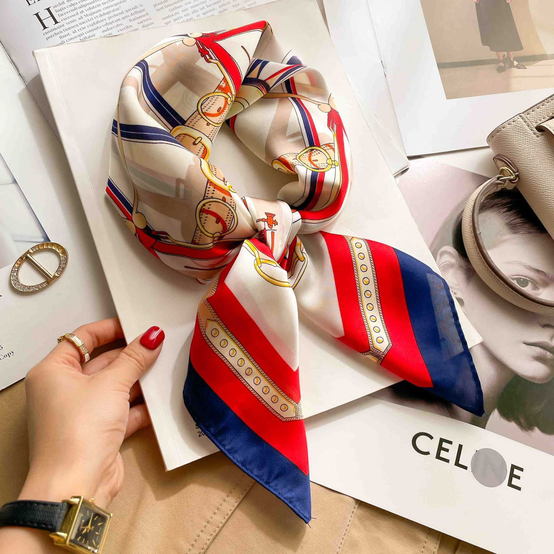 70cm Luxury Belt Print Silk Sq – Ribbon Wired Satin recenzja i cena