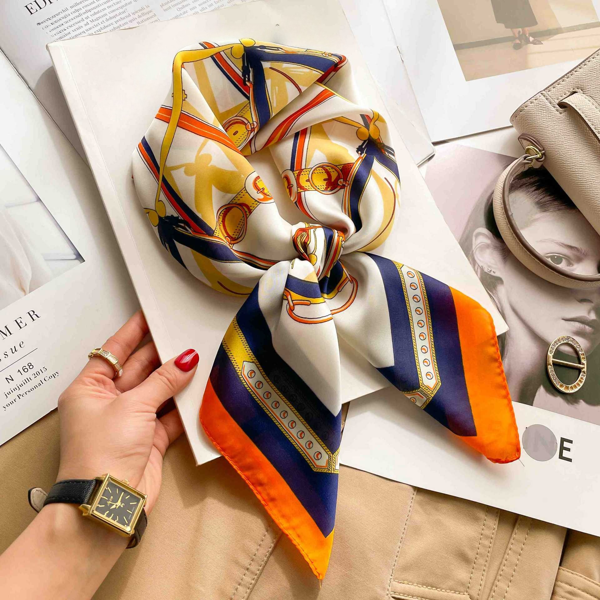 70cm Luxury Belt Print Silk Sq – Ribbon Wired Satin recenzja i cena